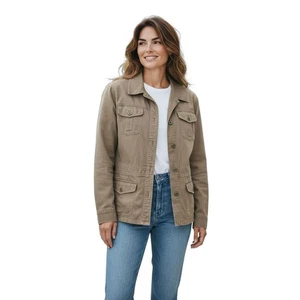 Chaqueta deportiva utilitaria Jones Wear para mujer talla 12 militar safari caqui - Imagen 1 de 11