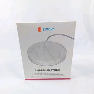 Einova Wireless Qi FAST Charging Stone 10W iPhone Android Airpods Biały marmur - Zdjęcie 1 z 9