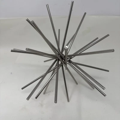 "Figura de decoración de mesa de bola de orbe abstracta de metal moderna de mediados de siglo de colección 10""" Foto 1 de 3