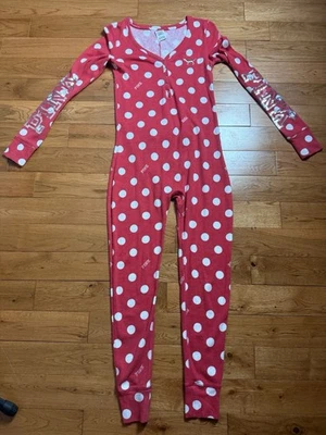 Pijama feminino Victoria's Secret rosa uma peça aba no bumbum tamanho pequeno  - Imagem 1 de 4