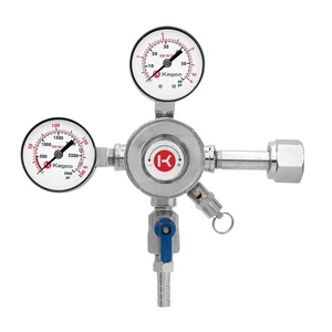 KC LH-542 Premium Pro Series Regolatore Birra alla Bozza Co2 Doppio Manometro, Cromato - Foto 1 di 7