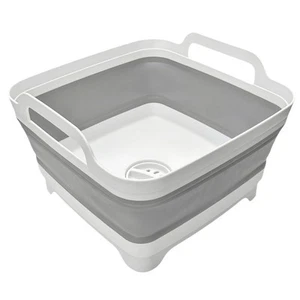 Collapsible Wash Basin 9L, Foldable Dish Tub with Drain Plug, Portable Collap... - Picture 1 of 9
