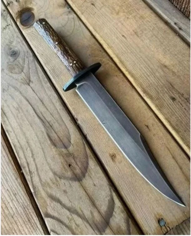 Cuchillo Bowie Full Tang de caza de acero al carbono hecho a mano personalizado supervivencia Foto 1 de 3