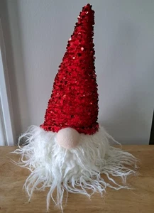 Medium Size Holiday Gnome - Red Sequin - 12" Tall - Picture 1 of 2