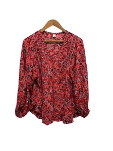 Antigua Blusa Azul Marino Para Mujer Floral Campesina Colorida Talla Grande Femenina Oficina Boho Top - Imagen 1 de 8
