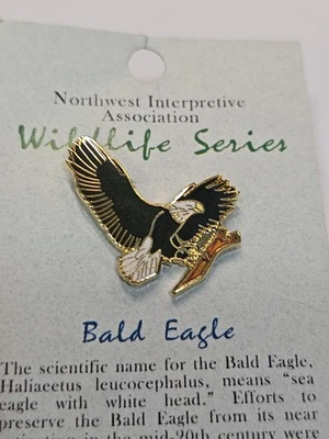 Pin de solapa de águila calva Northwest Interpretive Association serie de vida silvestre Foto 1 de 4