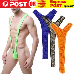 Men Borat Mankini Costume Swimsuit Thong Sexy Swimwear Party G-String Mardi Gras - Picture 1 of 10