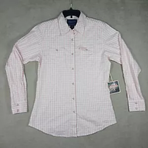 Herradura vintage Wrangler para hombre M rosa mediano a cuadros perlas cáncer de mama nueva con etiquetas - Imagen 1 de 20