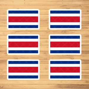 Premium Costa Rica Flagge Vinyl Aufkleber - 6er Set wetterfeste Aufkleber - Bild 1 von 5