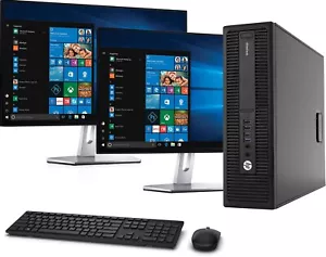 HP G2 SFF Desktop PC Intel i5-6500 16GB Ram 1TB SSD 1TB New Dual 24" LED Win 10 - Picture 1 of 7