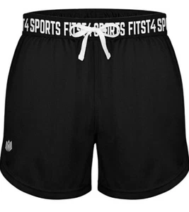 FitsT4 Youth Girls 3" Active Athletic Workout Training Summer Shorts BLACK LARGE - Picture 1 of 8