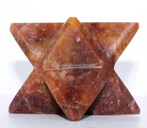 0,70LB! 80 mm Orange Aventurien Merkaba Kristall Stern für Chakra & Meditation - Bild 1 von 8