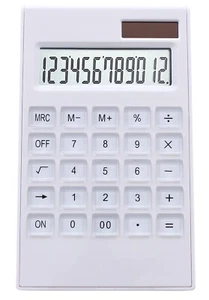 AAJ White Crystal Calculator Solar | 12 Digits White Crystal Calculator Solar