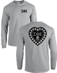 Sigma Phi Epsilon Fraternity Abzeichen langärmeliges SigEp Herz Shirt - VIELE FARBEN - Bild 1 von 8