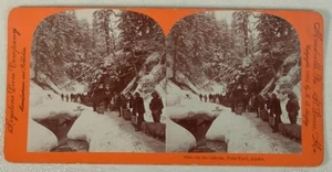 IN THE CANYON DYEA TRAIL ALASKA KEYSTONE STEREOVIEW 1898 SINGLEY - Picture 1 of 2