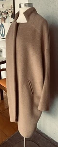 MARIA + CORNEJO CAMEL LLAMA & WOOL OVERSIZED CACOON OVERCOAT SIZE 8 - Picture 1 of 12