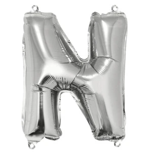 Ball Letter N, 40cm, 1pce Silver - Picture 1 of 2