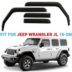 Rain Guards Vent Visors Shade for 2018-2025 Jeep Wrangler JL - Picture 1 of 9