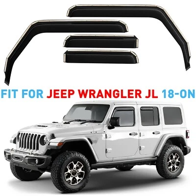Protectores de lluvia viseras de ventilación para Jeep Wrangler JL 2018-2025 Foto 1 de 4