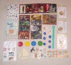 Junk Drawer Lot Coin, Stamps, Cards, Wood Art, Stickers And More U10