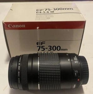 Canon EF 75-300mm f/4-5.6 III Telephoto Zoom Lens For EOS Rebel Cameras w/ Box - Picture 1 of 4