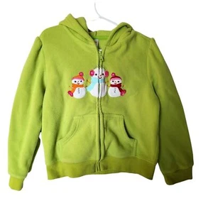 Gymboree Snowman Microfleece Hoodie Cozy Cutie Girls Size S Small 5 6 Years Gree - Picture 1 of 5
