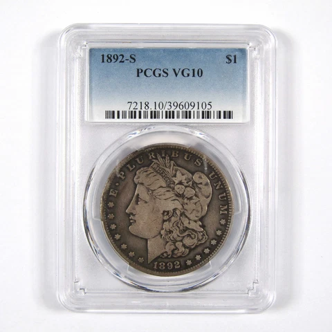 1892 S Morgan Dollar VG 10 PCGS 90% Silver $1 Coin SKU:I8708 Cover