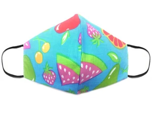 Fabric Face Mask Cotton Reusable Washable Adult Handmade in USA - Fruit Medley - Picture 1 of 3