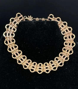 Vintage 15" Midcentury Miriam Haskell goldfarben klobig Halsreif Halskette - Bild 1 von 10