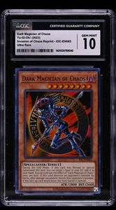 CGC 10 - Dark Magician Of Chaos IOC-EN065 25th Anniversary Ultra YuGiOh PSA 10 - Picture 1 of 2