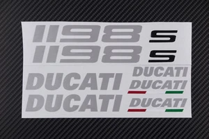 Ducati 1198 1198s Verkleidung Tank Aufkleber Aufkleber S gebürstetes Aluminium OEM Größe - Bild 1 von 4