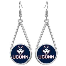 UConn Huskies Womens Silver Drop Dangle Earrings w Gift Pkg D29