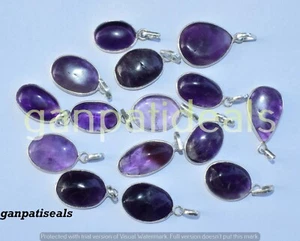 Amethyst Gemstone Pendants Lots 925 Silver Plated Handmade Ethnic Jewelry - Picture 1 of 7