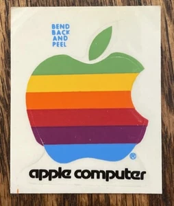 Apple Computer Original Vintage Sticker Mini Rainbow~VTG 1980’s~1-3/4”x2-1/8” - Picture 1 of 3