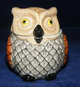 Caja de porcelana Klima búho redondo oscuro L526 - Imagen 1 de 2