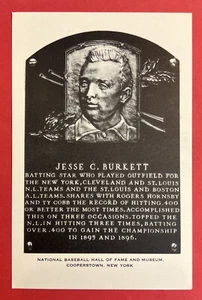 1956-63 Artvue Type 2 Jesse Burkett HOF Plaque Postcard NM+ .400 Hitter!! - Picture 1 of 2