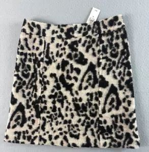 Ann Taylor Skirt Womens Size 6 Tan and Black Leopard Animal Print Wool Blend NEW - Picture 1 of 12