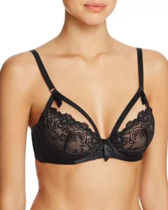New! $75 Dita Von Teese Madame X Lace Underwire Bra Black Sz 32D - Picture 1 of 2