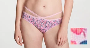 Braguita de bikini Victoria's Secret rosa floral elástico de algodón con tiras talla grande nueva con etiquetas - Imagen 1 de 6