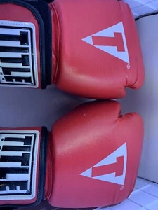 Title Boxing Pro Style Hit it Hard 12oz Leather Training Gloves Black Red White - Picture 1 of 7