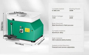 350W 25CM Brushless Electric Pottery Wheel Ceramic Machine Potter Art Clay 11PCS - Picture 1 of 11