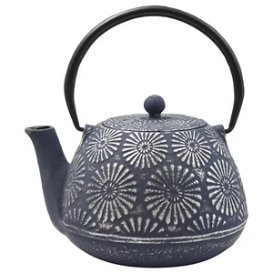 Ja-unendlich Cast Iron Teapot with Stainless Steel Infuser - Hani Blue / Silver - Picture 1 of 6