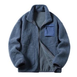 Mens Polar Fleece Coat Warm Casual Sports Zip Up Jacket Fitness Outwear - Picture 1 of 17