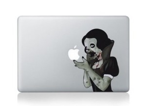 MacBook 15" Zombie schneeweiß Apple Aufkleber Aufkleber (nur vor 2016 MB Pro/Air)