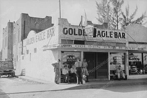 Golden Eagle Bar With Men Outside 1900s Professional Photo Lab Reprint - Picture 1 of 1