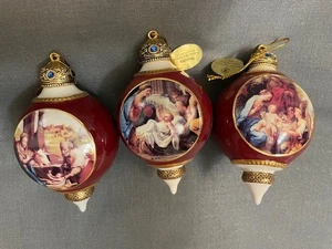 Bradford Exchange Porzellan Ornamente Versprechen eines Erlösers Rot & Gold (3) - Bild 1 von 4