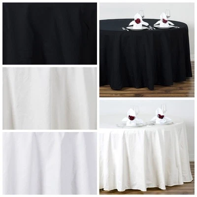 108" Round 100% COTTON Tablecloths HIGH QUALITY Wedding Dinner Banquet Linens - Image 1 of 3