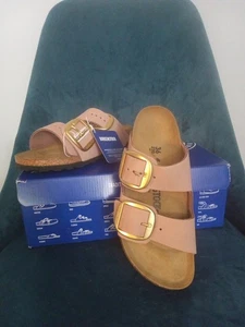 NIB Birkenstock Arizona Big Buckle Women's Leather Sandal -Old Rose, US 5 - Picture 1 of 9