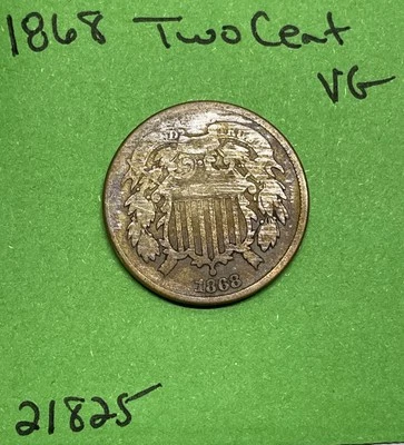 1868 Two Cent Piece VG Very Good 2c US Type Coin - Image 1 of 3