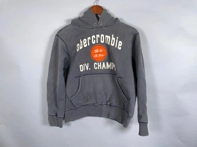 Sudadera con capucha de baloncesto Abercrombie & Fitch para mujer grande gris bordada Foto 1 de 4